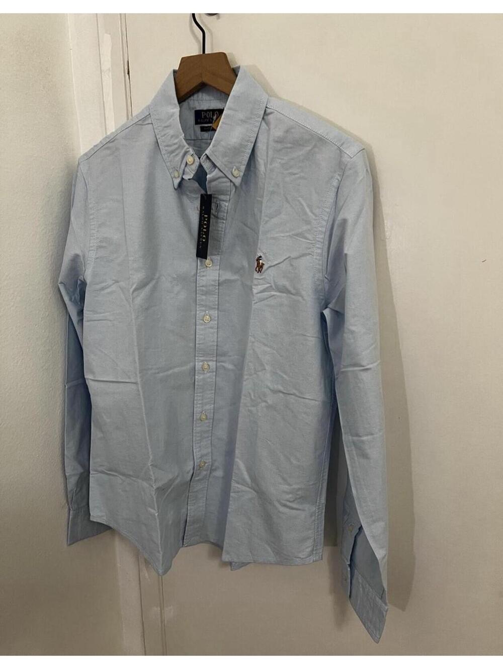 Polo Ralph Lauren Men Shirt Custom Fit Long Sleeve NWT - Blue - Medium